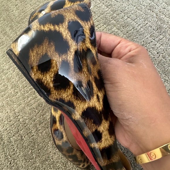 Christian Louboutin Leopard Patent Point Toe Flats - Picture 10 of 11